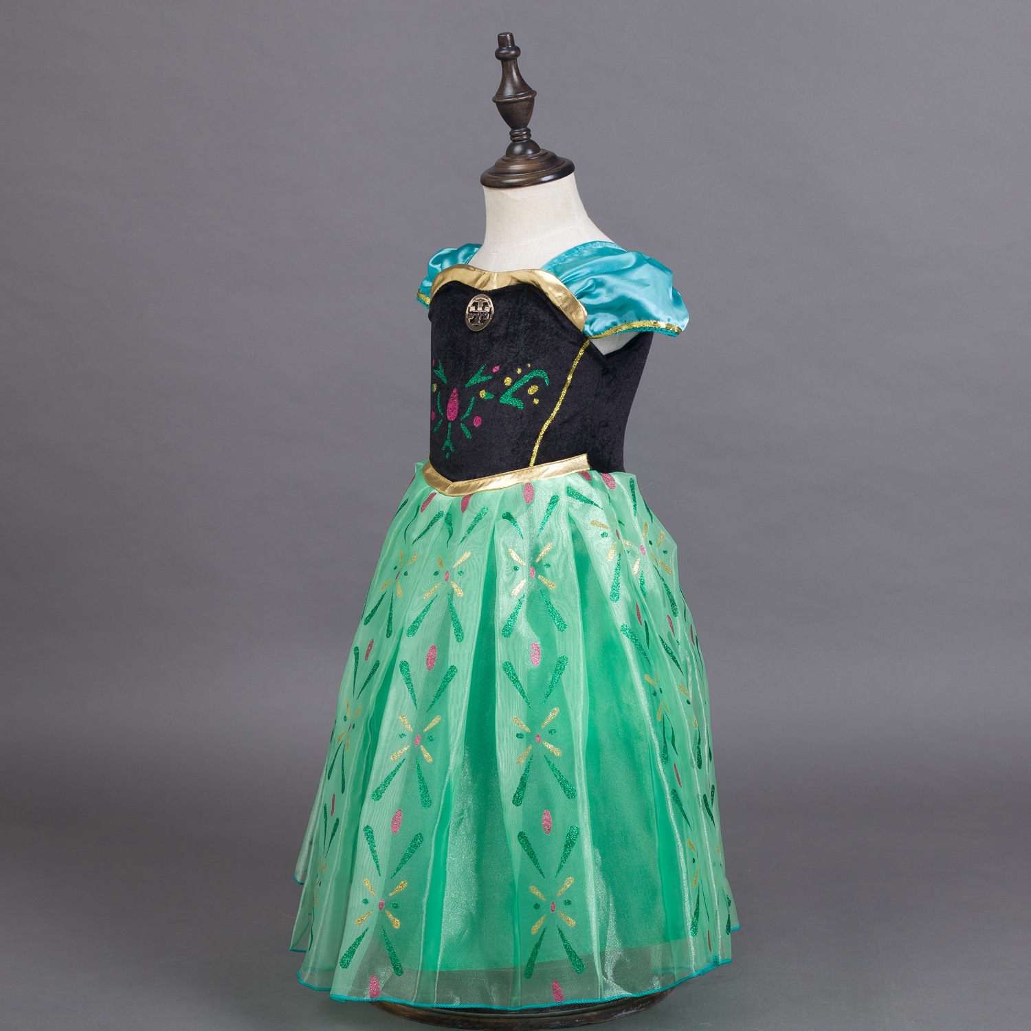 冰雪奇缘安娜公主裙 frozen童装anan连衣裙 安娜公主礼服裙演出裙