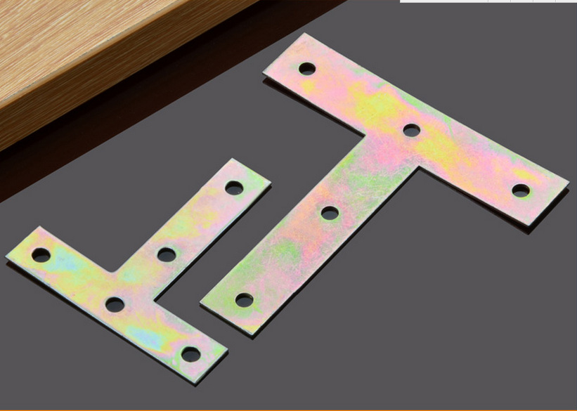 厂家直销 特价加厚镀彩t字型铁角码 家具五金连接固定件 角铁