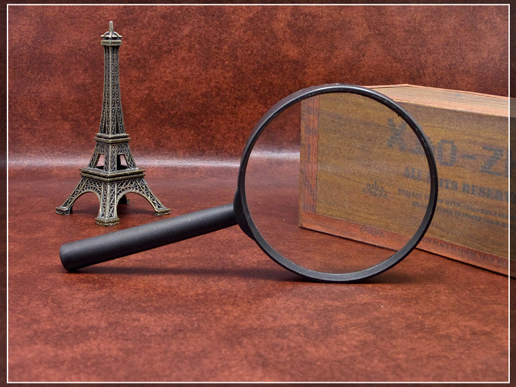 厂家直销便携式90mm手持放大镜玻璃镜片老人看书读报阅读镜2元店