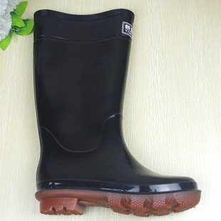 新款黑色有布男士高筒雨靴雨鞋水鞋加厚底防滑水靴劳保农用插秧鞋