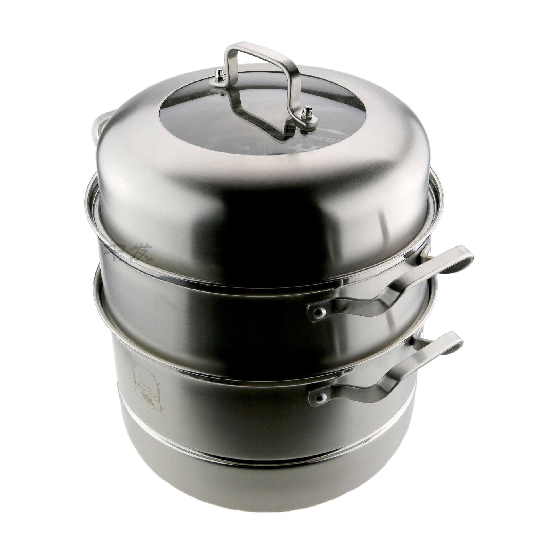 不锈钢304复底蒸锅 加厚多用双篦三层组合盖蒸汤锅 礼品不锈钢锅