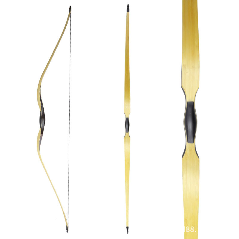 黑猎人 学徒竹背传统弓箭 一体弓射击射箭软稍长弓层压进口片