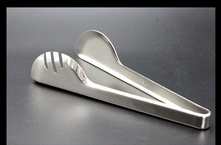 不锈钢加厚半圆半齿夹布菲夹 烧烤夹 面包菜夹食物夹 食品餐具