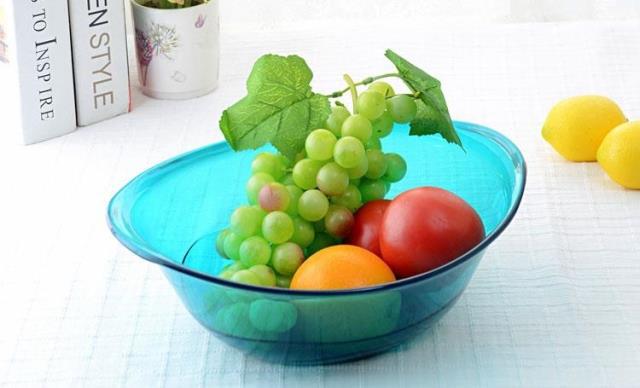 Fresh Fruit Pot Living Room Coffee Table Wash Fruit Basin Salad Bowl Snack Basin Transparent Bright Color Vegetables Basin Fruit Bowl 0720