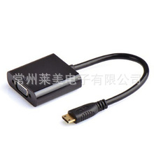 厂家定制Adapter Mini HDMI公转VGA母 黑色 转换器