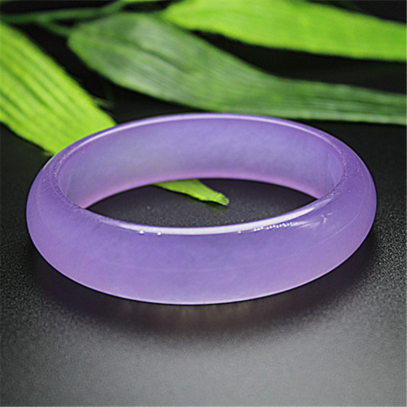 包邮新款石英岩玉紫罗兰冰种手镯玉石女款玉器工艺品玉镯批发