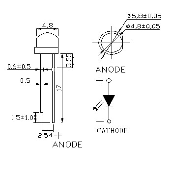 8mm草帽红光长脚led灯珠景观照明跑马灯12mil草帽红灯