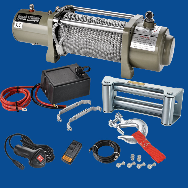 供应电动绞盘12000lb 无线牵引绞盘 牧马人消防车绞盘