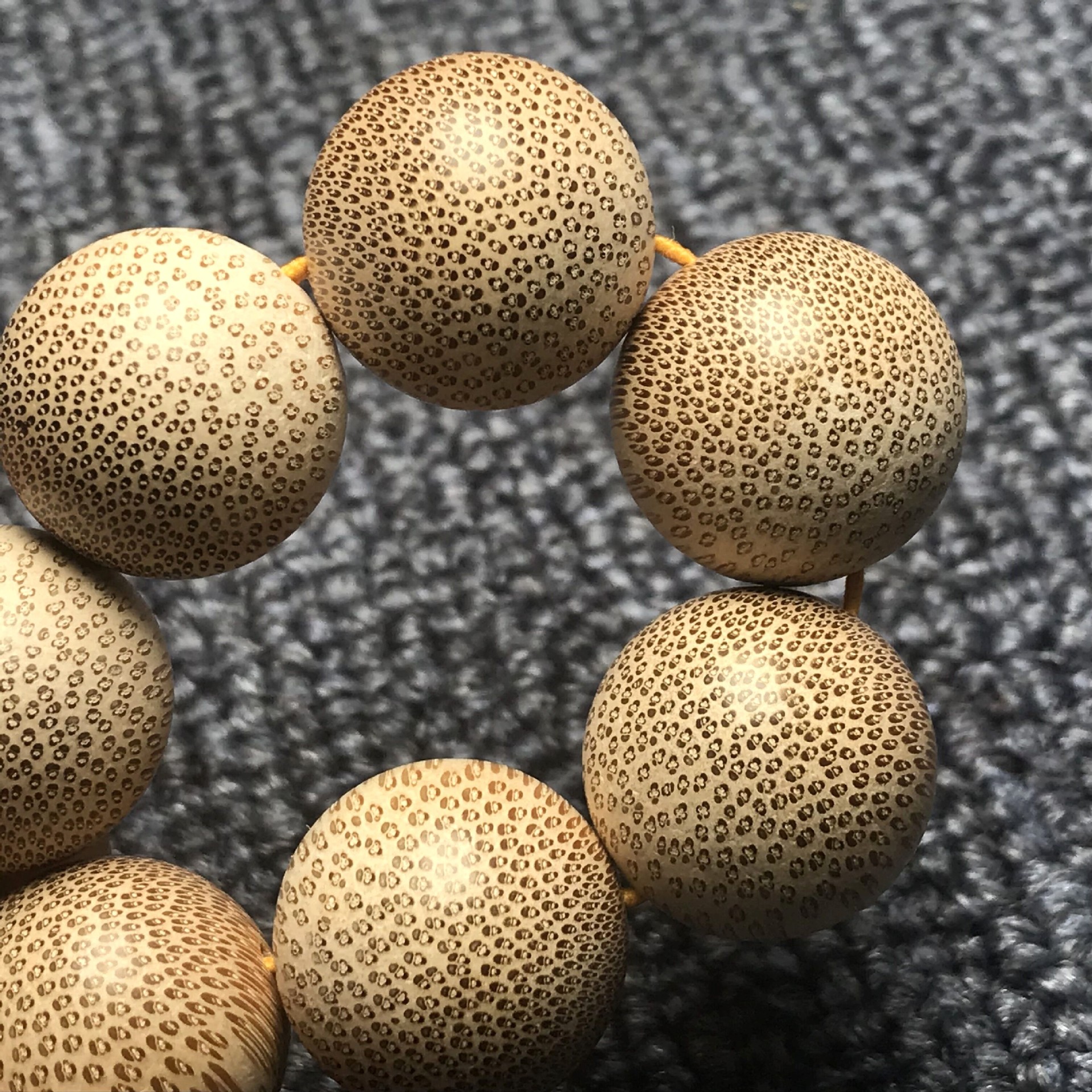 天然龙血金丝竹老楠竹圆珠佛珠手串 龙鳞满鱼籽纹棕竹木质工艺品-阿里