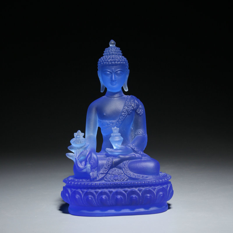 鑫彤密宗药师七佛琉璃光如来佛像工艺品佛像摆件琉璃风水摆件家居