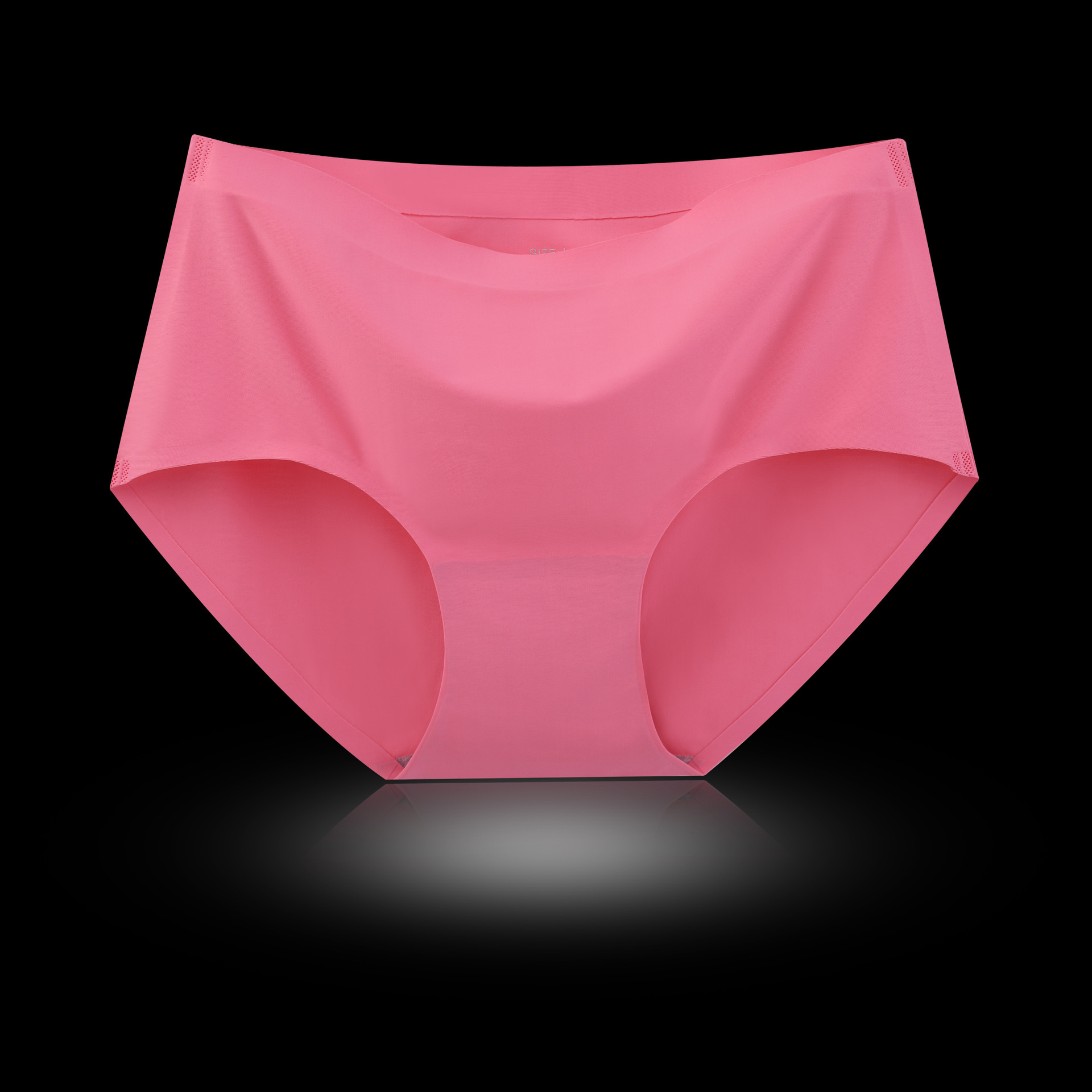 厂家光板无痕冰丝内裤一片式时尚透气提臀中腰纯色三角裤女士