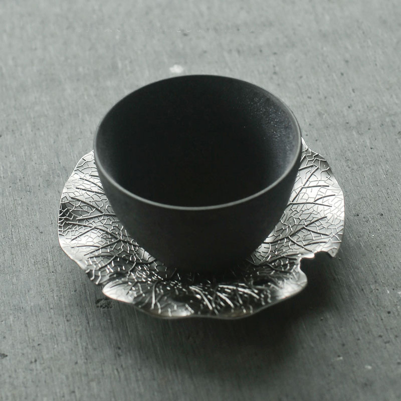 简美 景德镇杯垫锡铁茶托垫茶具杯垫防烫隔热垫功夫茶道摆件杯托