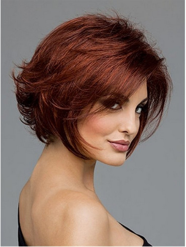 欧美女士假发个性帅气短发棕红色反翘短直发速卖通wish外贸假发套