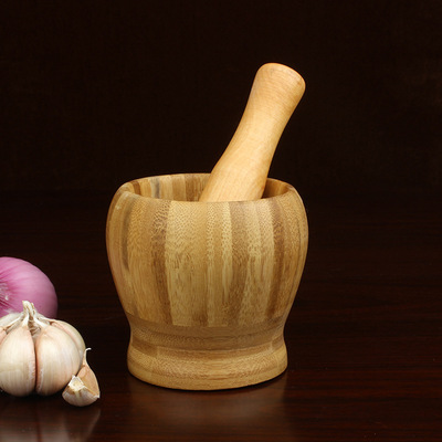 厂家直销竹制新款捣蒜器厨房小工具实木中药盅天然精品蒜罐