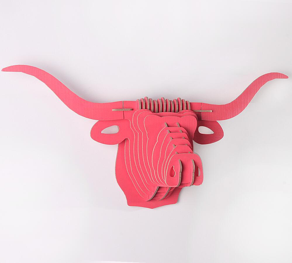 木质水牛头壁挂 家居动物头玄关墙饰照片墙贴