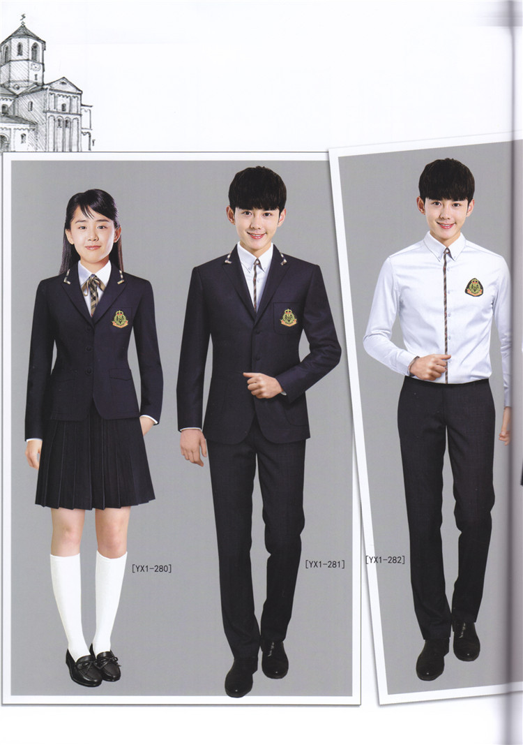 新款中学生校服定制春秋新款小学生班服英伦风幼儿园园服演出服装