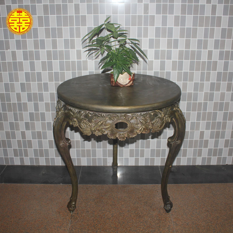 欧式铜餐桌 纯铜天使餐桌 铜家具定制 铜餐椅 客厅户外摆件送领导