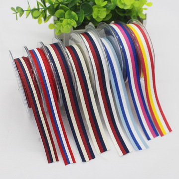 现货批发彩色斜纹涤纶织带 四色条纹间色腰带箱包鞋服饰百搭织带