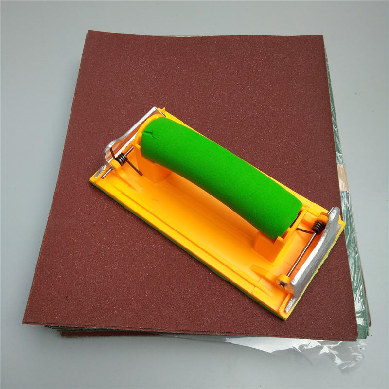 打磨砂纸夹 木工装潢打磨砂皮架批发 塑料海绵砂纸架油漆匠作工具