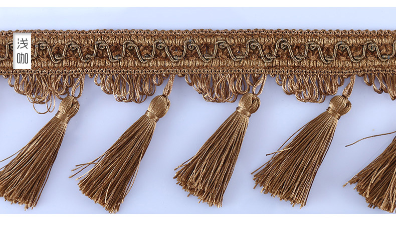 久毅窗饰 窗帘吊穗流苏花边 窗帘涤纶丝吊穗花边辅料现货批发