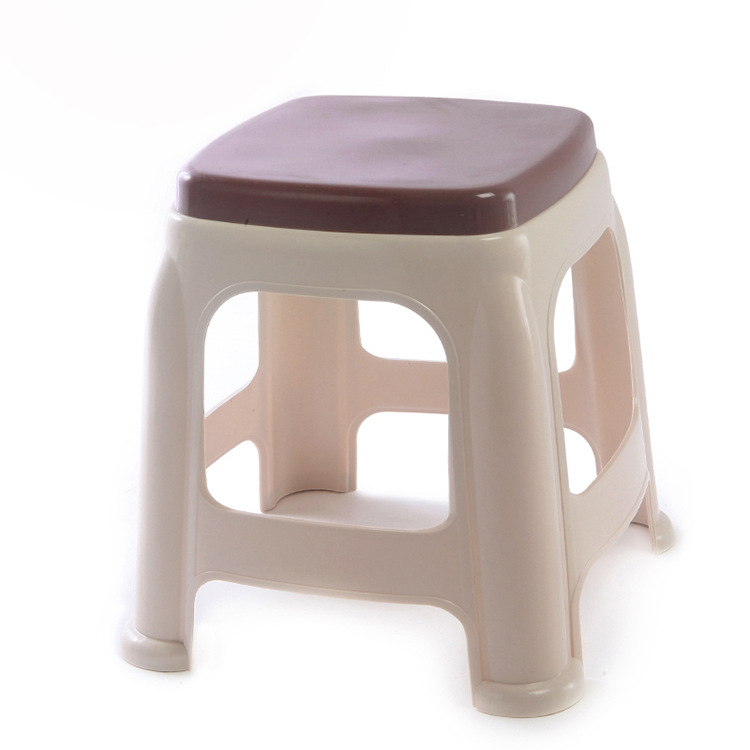 Factory Direct Sales Brocade Fashion Non-Slip Casual Chair Plastic Square Stool Thick Super Pressure Resistant Dining Table Stool 0337