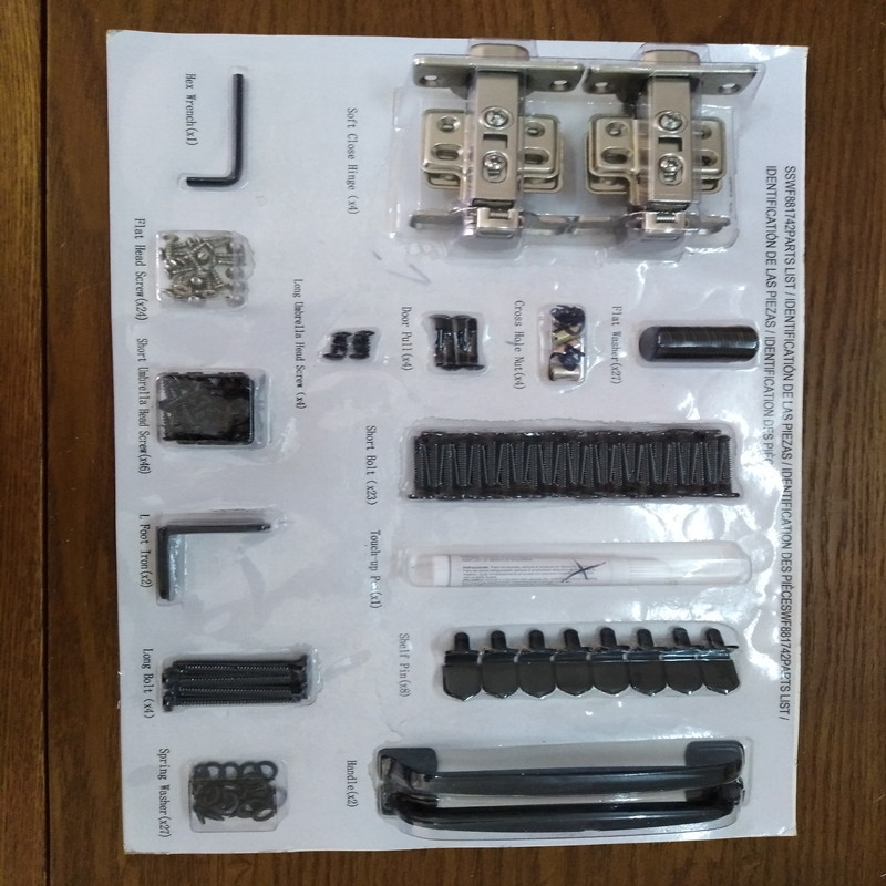 出口高档家具吸塑透明真空压缩客户自行组装拆装模型螺丝五金包