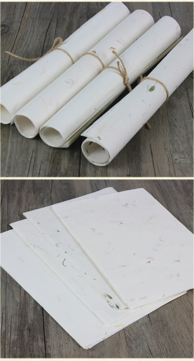 天然花叶植物手工信纸唯美中国风古风花草宣纸书法书信信纸信笺