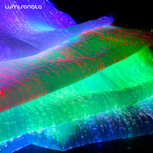 厂家智能发光面料特殊的光纤面料高科技功能性面料发光羽绒服面料