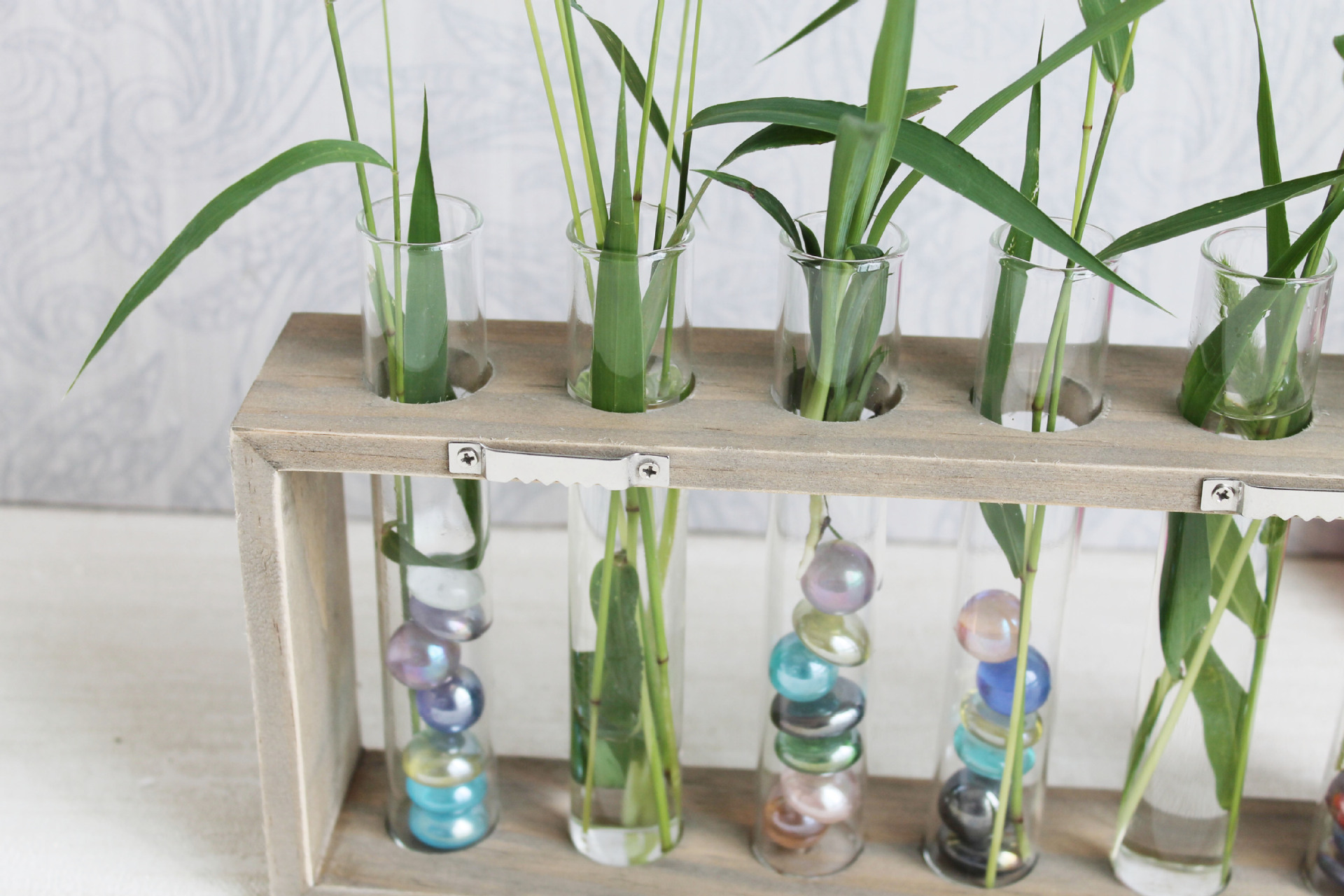 实验室木制试管架创意插花水培植物木质比色管架桐木仿旧壁挂式样