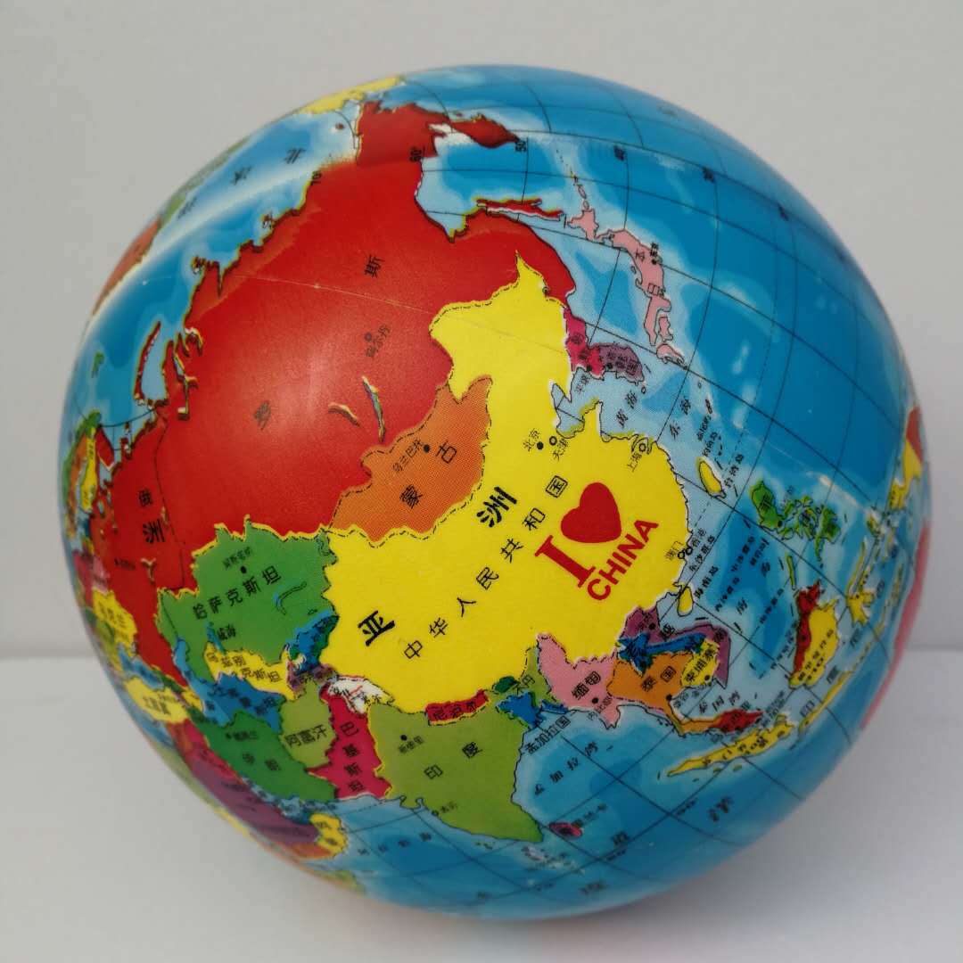 批发正品伊诺特加厚8.5寸彩印地球充气球 环保无毒 儿童玩具