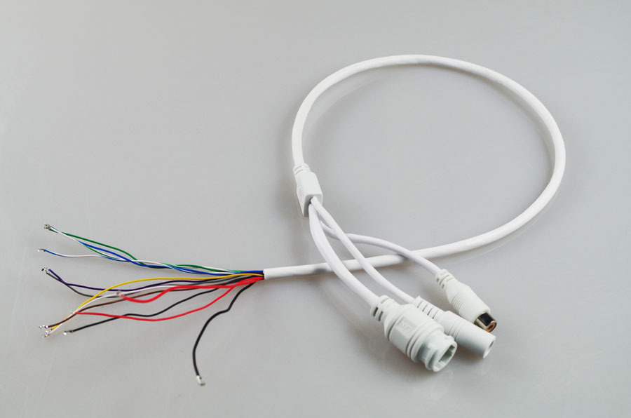 13芯防水网络poe 音频 监控摄像机尾线 poe网口 dc 音频