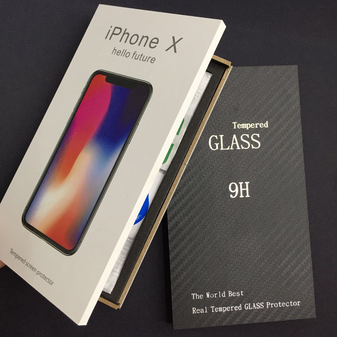 iphonex包装苹果纸盒吸塑硬纸皮包装盒天地盖手机钢化膜包装木盒