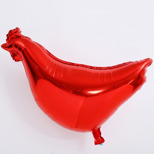 新品卡通造型宠物走路玩具打鸣大红公鸡气球商场布置装饰氦气球