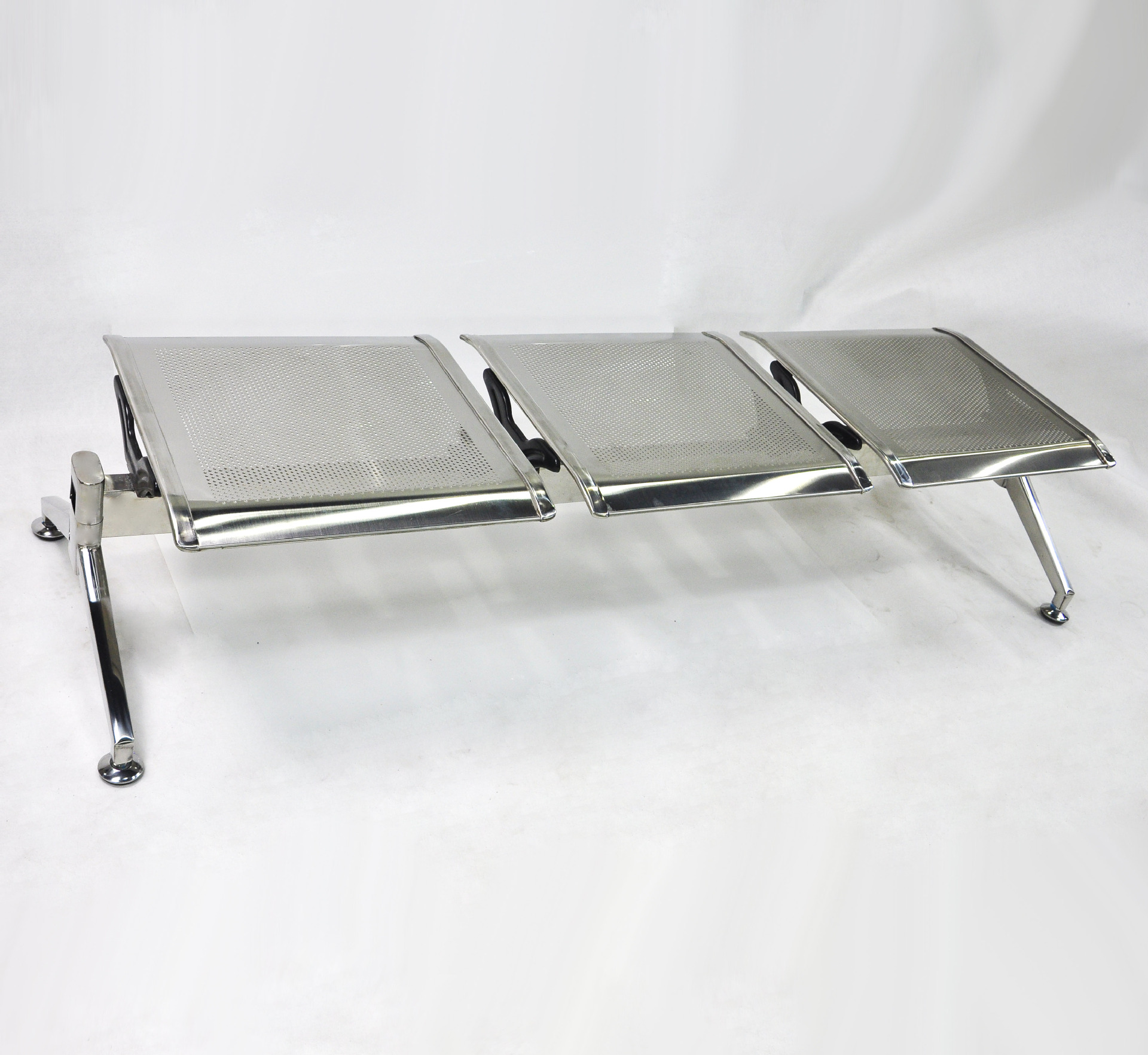 不锈钢三位无背椅机场椅公共排椅输液椅等候椅长椅休息椅