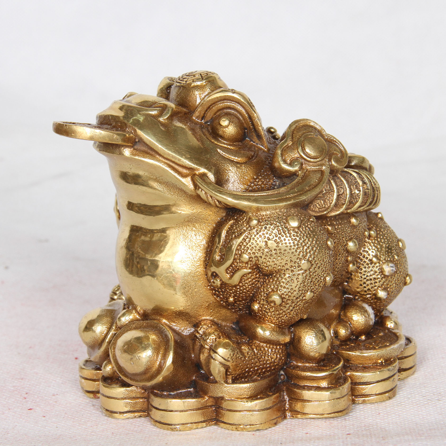 杨铜记纯铜如意金蟾蟾蜍三脚蟾摆件工艺品工厂直销铜器批发