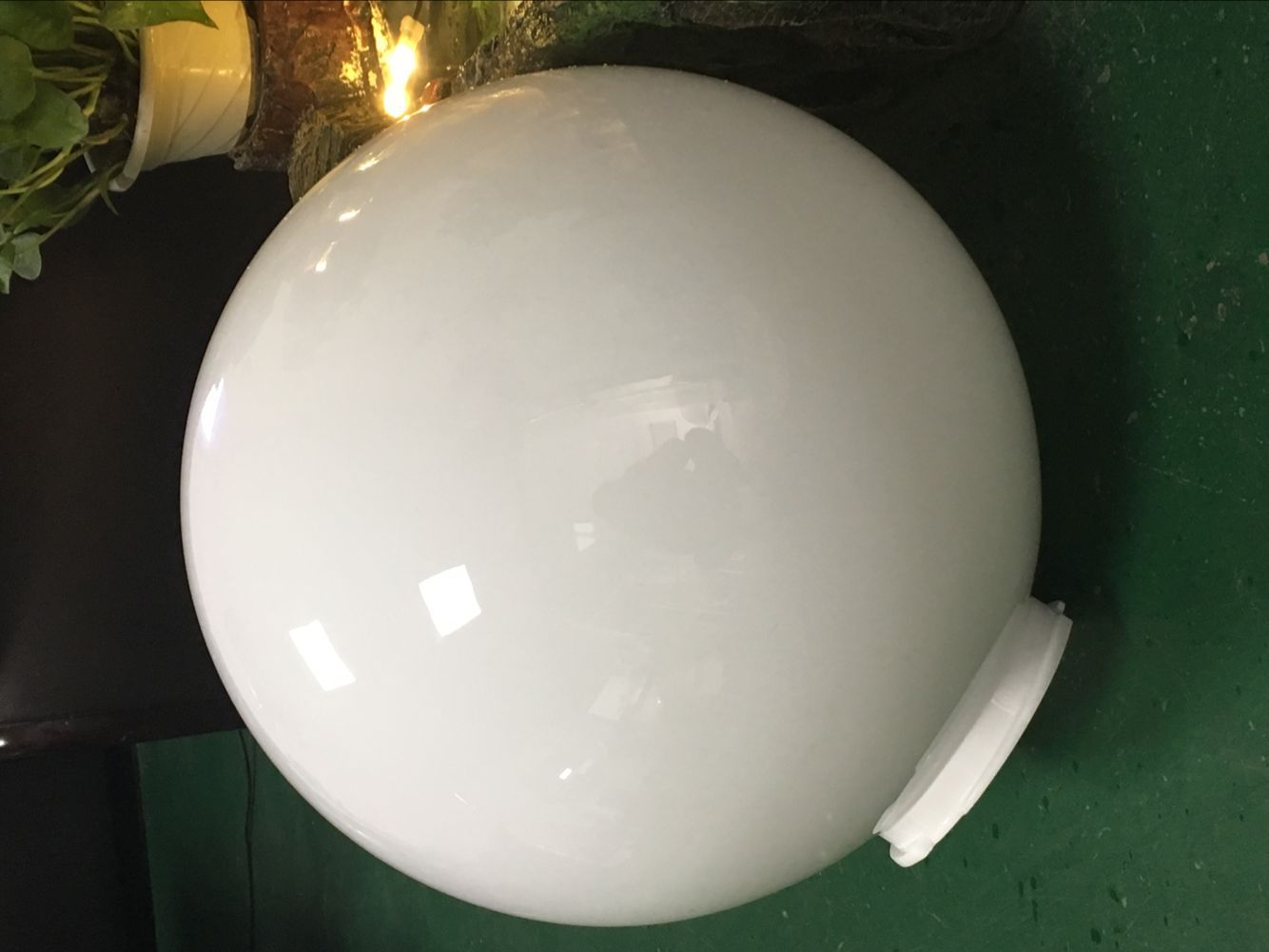 厂家直供亚克力圆球灯罩奶白户外工程景观灯庭院灯球形罩直径定制