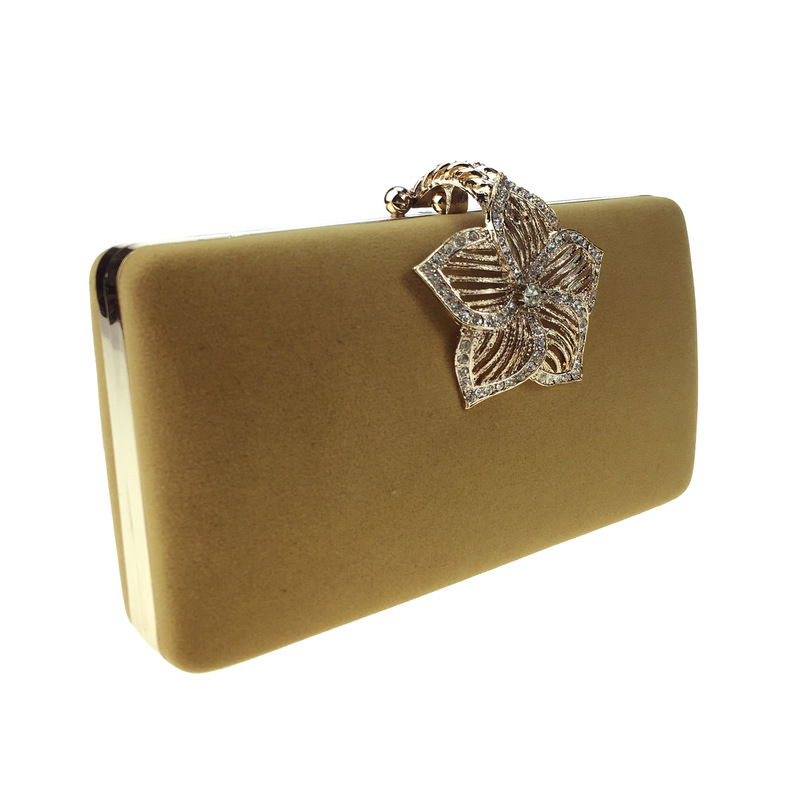 速卖通外贸五叶花镶钻宴会包丝绒晚宴包旗袍女士包新娘手拿包