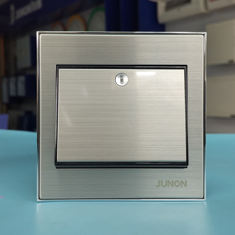 6成交130个俊朗开关插座拉丝钢86型暗装大功率双极开关曲架接地家用20