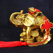 黄铜象上金蟾摆件黄铜大象家居装饰品摆件工艺品