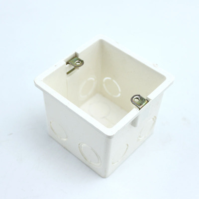 白色86*70穿筋接线盒 带挂扣阻燃暗装开关底盒线盒