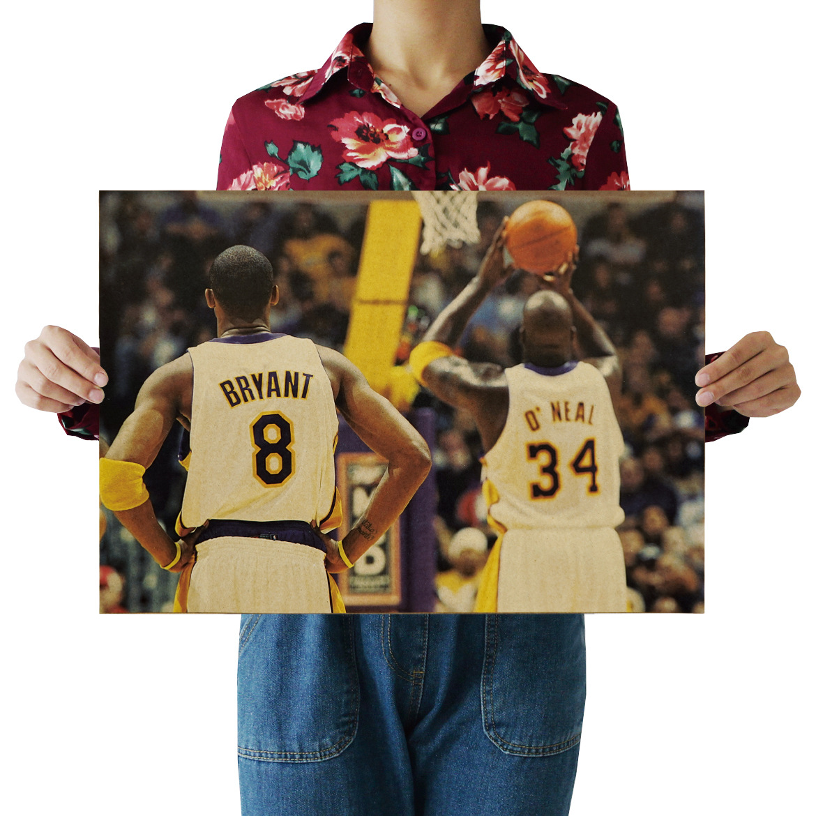 【h032】湖人ok组合怀旧复古牛皮纸海报 室内酒吧咖啡馆装饰画