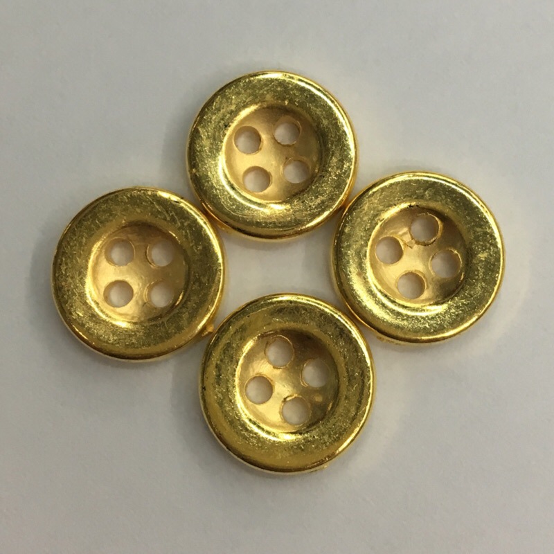 电镀纽扣金色四眼衬衫纽扣abs塑料电镀纽扣金色四眼宽边纽扣