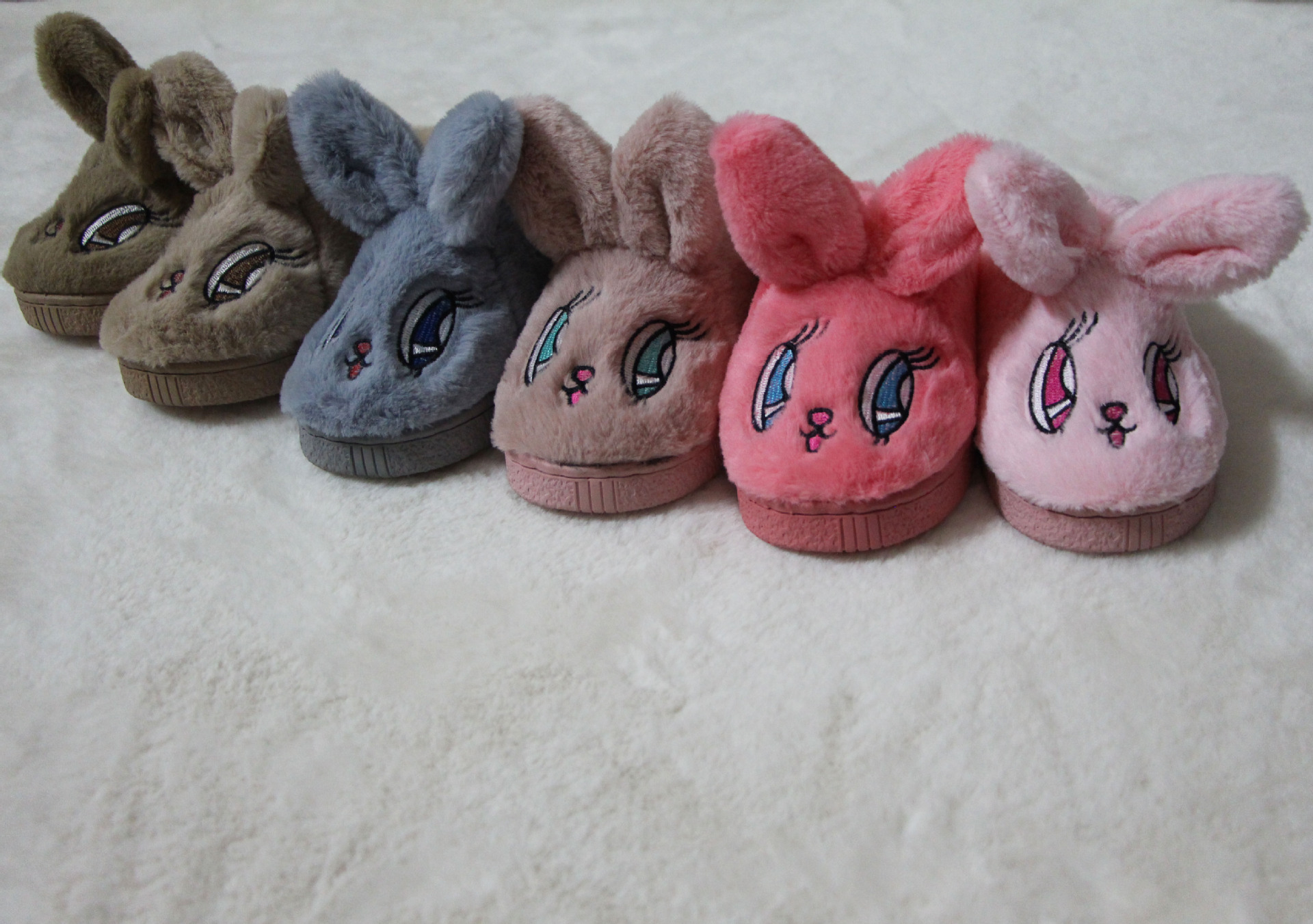 2017卡通兔头棉鞋 儿童棉鞋 秋冬儿童棉拖鞋 家居鞋批发18-22码