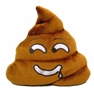 促销新款创意qq表情emoji五彩便便皇冠毛绒玩具滑稽表情抱枕礼品