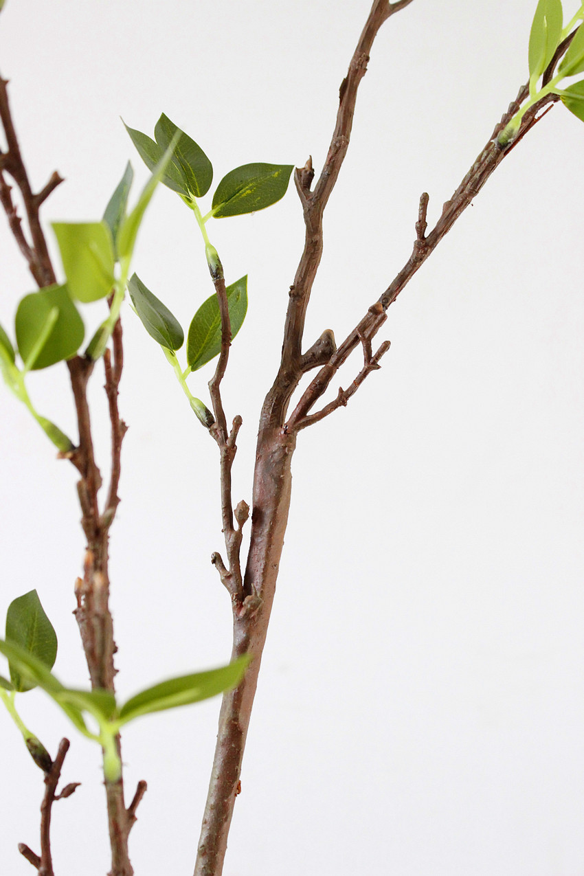 仿真植物榕树枝厂家直销批发 高档假花叶材 假树枝绿叶 家居装饰