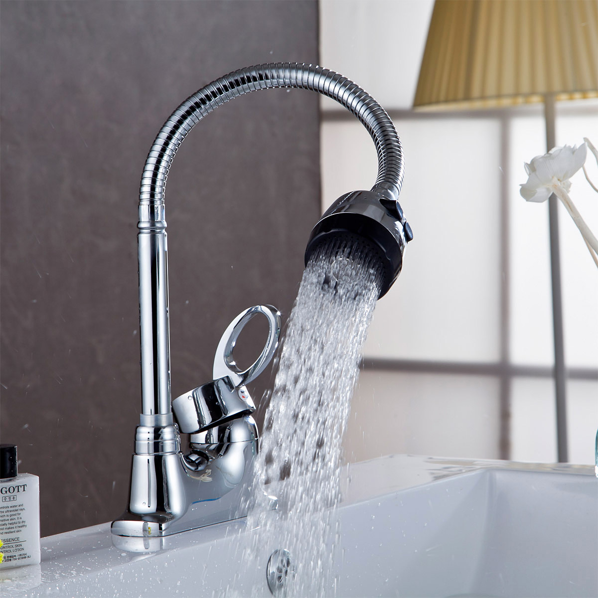 万向水龙头全铜脸盆面盆台盆万象冷热双联双孔方体水龙头厂价直销