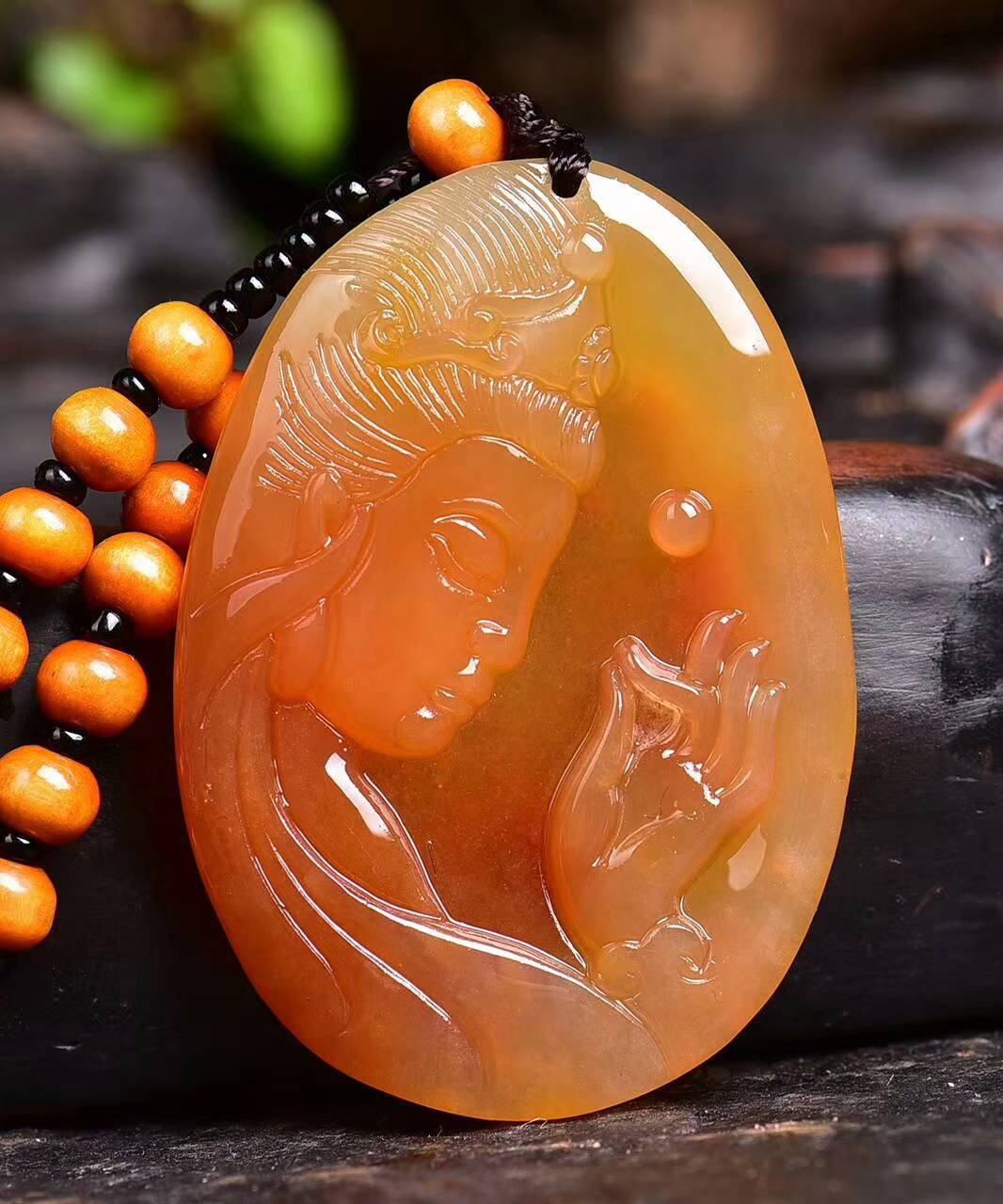 天然云南龙陵黄龙玉观音吊坠男款玉石玉坠菩萨挂件特价男士项链