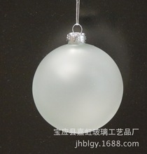 蒙砂玻璃圣诞球 圣诞节圣诞树工艺品玻璃彩绘球挂件 圣诞礼物