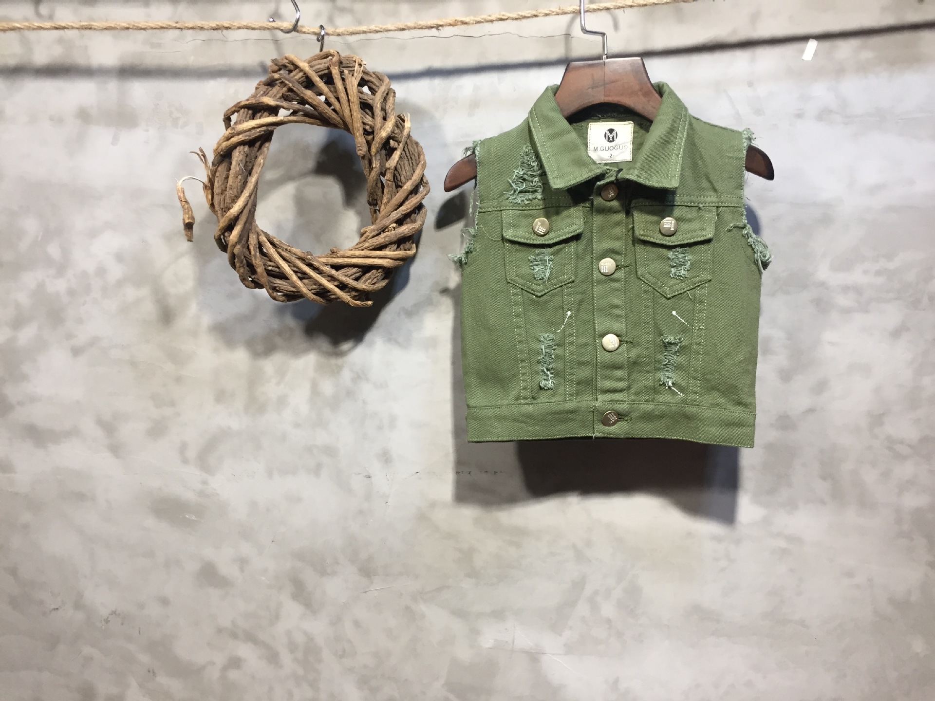 米果果童装g014款2017春季新马甲儿童韩版纯色开衫马甲外套 批发