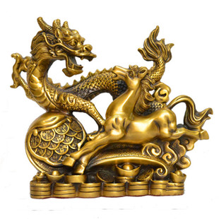 开光纯铜龙马助运龙马精神摆件 2017年属龙吉祥物转运招财防小人